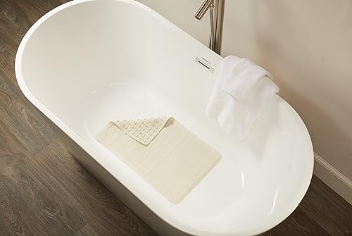 Rubbermaid Commercial Products Safti-Grip Bath Mat, Medium, White, Suction-Backed, Non-Slip for Commercial/Residential Use for Shower Stall/Bathtub/Bathroom - size: Medium