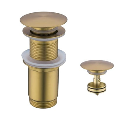 All Metal Bathroom Sink Drain,Pop-up Drain with Detachable Basket Stopper,Anti-Clogging Drain Strainer,Hair Catcher,for Vanity Vessel Sink Without Overflow,Champagne Bronze,SE83997PB-CB - color: Champagne Bronze(without Overflow)