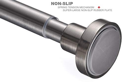 Tension Curtain Rod 43-73 Inches Brushed Nickel, Rustproof and Non-Slip and Heavy Duty Shower Curtain Rod for Window or Bathroom, 304 Stainless Steel - color: Nickel