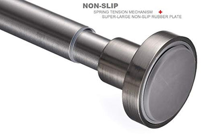 Tension Curtain Rod 43-73 Inches Brushed Nickel, Rustproof and Non-Slip and Heavy Duty Shower Curtain Rod for Window or Bathroom, 304 Stainless Steel - color: Nickel