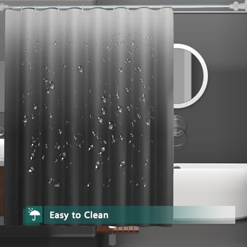 Shower Curtain Liner, 100% Waterproof Peva Shower Curtains with 3 Duty Heavy Bottom Magnets and 12 Rust Proof Grommets, 72x72 Weighted Shower Liner for Shower Stall, Bathtubs - color: Gradient Grey