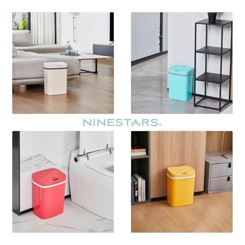 Ninestars 3 Gallon Automatic Trash Can, 12L Touchless Motion Sensor Bathroom or Bedroom Garbage Can with Odor-Sealing Lid, Impact-Resistant ABS Plastic, Pink - color: Pink