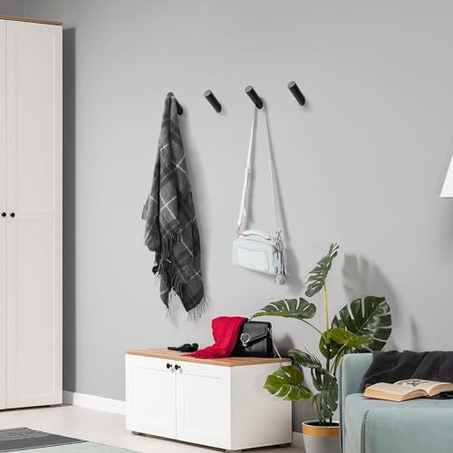 NINETREX Black Wall Hooks, Matte Black Towel Hook, Wall Mounted 4 Pack | Modern Robe Hooks, SUS 304 Stainless Steel, Heavy Duty, for Bathroom Entryway Bedroom Coat Key Mudroom Garage - color: Black-Round, size: 4 Pack