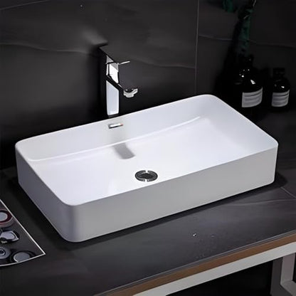2 Pack Plastic Sink Basin Overflow Trim Rectangle Drain Cap Bathroom Sink Trim Overflow Cover Insert in Hole Round Caps for Kitchen Bathroom