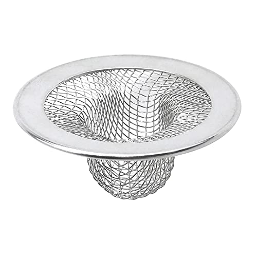 Antrader 2Pcs Kitchen Sink Strainers,2in Stainless Steel Mesh Round Filters | Bathroom Bathtub Wash Basin Garbage Disposal Basket Filter,Flange Rim Design, Easy to Take Out & Clean - size: 2-inch