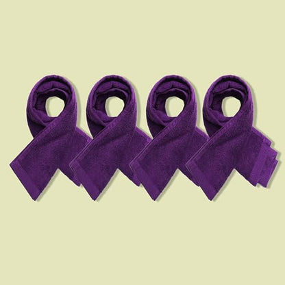 Fingertip Hand Towel | Absorbent |11x18 | Terry Velour Premium Washcloths, Bathroom use, 100% Cotton, Face, fingertip, Soft, Guest Towels (Pack of 4) (4, Purple) - color: Purple