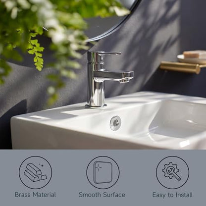 Sink Overflow Ring, Chrome | Bathroom Kitchen Sink Basin Trim Overflow Cover Hole Brass Insert Round Cap - color: Chrome