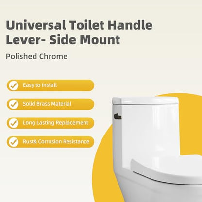 Universal Metal Toilet Handle Lever, Side/Angle Mount, Oil Rubbed Bronze | Solid Brass Toilet Flush Handle Compatible with Kohler/American Standard/ TOTO/Gerber, Stainless Steel Chain, Easy to Install - color: Oil Rubbed Bronze, style: Side Mount Design