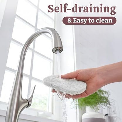 Soap Saver Pads for Bar Soap Holder, Non-Slip Reusable Soap Sponge Saver | 4 Pack Self-Draining Soap Dish Lifting Pad for Shower, Bathroom & Kitchen, Quick-Dry, BPA-Free, Easy to Clean White and Gray