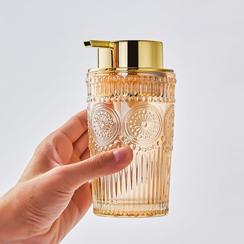 Foaming Hand Soap Dispenser,Glass Foam Soap Dispenser,Refillable Liquid Soap Dispenser,Lotion Dispenser(A4-1-US) - color: Clear, size: Large