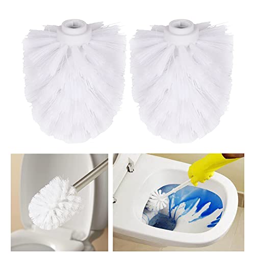 2pcs Toilet Brush Replacement Head, Plastic Toilet Bowl Cleaning Brushes Head, Round Ball Shaped Toilets Brushes Heads Bathroom Brush Cleaners Tool(Color:White)