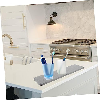 Water Absorbent Diatomite Mat for Quick Drying Sink Countertop Use for Bathroom Accessories