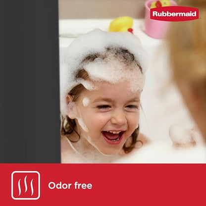 Rubbermaid Black Shower Curtain Liner: Waterproof Fabric Shower Liner for Bathroom, with 2 Magnets and Rustproof Grommets, 70x72, Standard Size, Black - color: Black