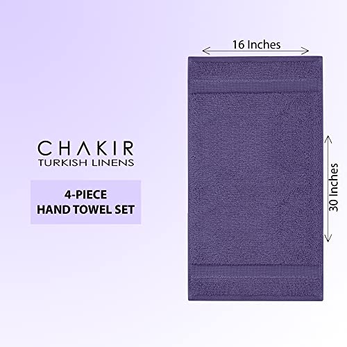 Chakir Turkish Linens 100% Cotton Premium Turkish Towels for Bathroom | 16'' x 30'' (4-Piece Hand Towel, Plum) - color: Plum