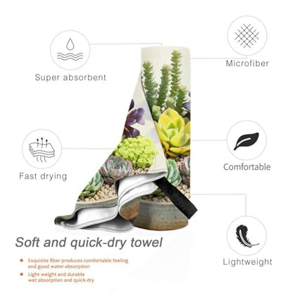 Succulent Potted Plant Quick Dry Bath Towels - Super Soft Bath Towels for Home, Spa, Gym, Travel - color: Succulent Potted Plant, size: 31.5"x63"