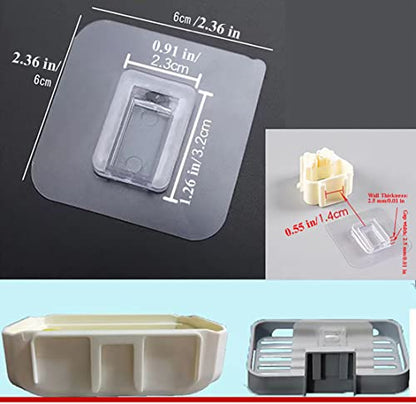 12 PCS Wall Mounted Replacement Sticky Pads for Kitchen Bathroom Shower Caddy Organizer Rack Holder Nail Free Adhesive Hooks (Upright Rectangle) - color: Upright Rectangle