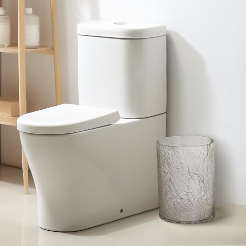 RQYIXI Resin 6-Piece Bathroom Accessories Set, Silver Crackle, Trash Can | bathroom accessories set clear resin silver ice crackle texture shatterproof unbreakable modern countertop organization - size: 6pcs
