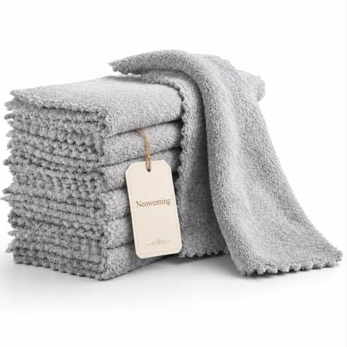10Pack Microfiber DishCloths, 10''x10'' Super Soft Cleaning Cloths: All Purpose,Reusable Dishwashing,Lint Free, Absorbent,Quick Dry Towel for Kitchen/Bath (Grey) - color: Grey, size: 10 x 10 Inch - 10PCS