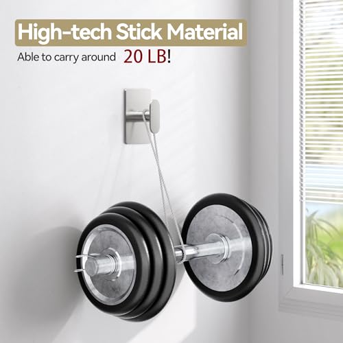 pickpiff Adhesive Towel Hooks: 20LB Extra Strong Wall Hanger, Silver 4 Pack - color: Silver, size: 4 Pack
