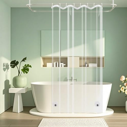 Seenus Waterproof Clear Shower Curtain Liner for Single Shower Stall | 48 x 72 inch Bpa-free PEVA Narrow Shower Liner with 2 Large Magnets, See Through Transparent Bathroom Shower Curtain - color: Clear, size: 48"W x 72"L (Pack of 1)