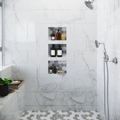 Shower Niche Insert Tile Ready in Wall Shelf Cubby Inserts 12x20 + 12x10 | Houseables Shower Niche, Recessed Bathroom Storage, Recessed Shampoo Caddy, Inset Shelves, Built in Nook, Soap Box, Prefab - size: 12 x 10 inches (ID) & 12 x 20 inches (ID)