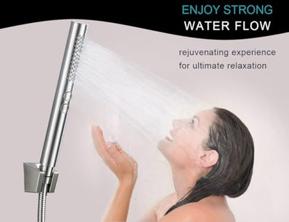 2-in-1 Handheld Shower Head Set with Long Hose – Brushed Nickel | Dual Function Spray Wand with Bracket – Perfect for RV, Dog Bath & Full-Body Rinse. 79" Extra Long Hose. Easy Install. - style: 2-in-1