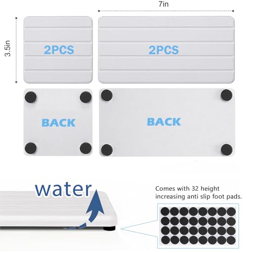 4PCS Stone Drying Tray for Bathroom Sink and Kitchen Counter, Fast Drying Diatomite Stones Soap Trays, Diatomaceous Coaster, Vanity Trays, Water Absorbing Stone Tray for Sink - color: White 4stripes