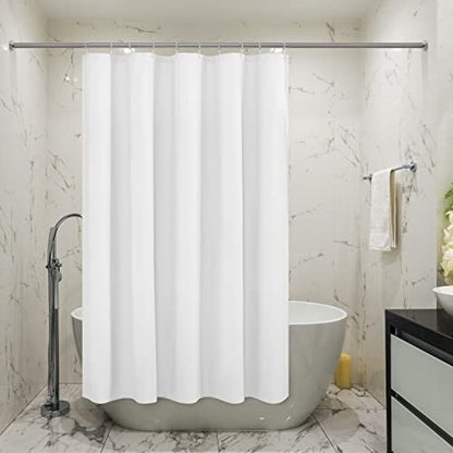 Embossed Microfiber Stall Shower Curtain Liner 54 x 72 inches, Soft Fabric Shower Curtain Washable and Water Repellent,54x72, White - color: White, size: 54"W x 72"L (Pack of 1)