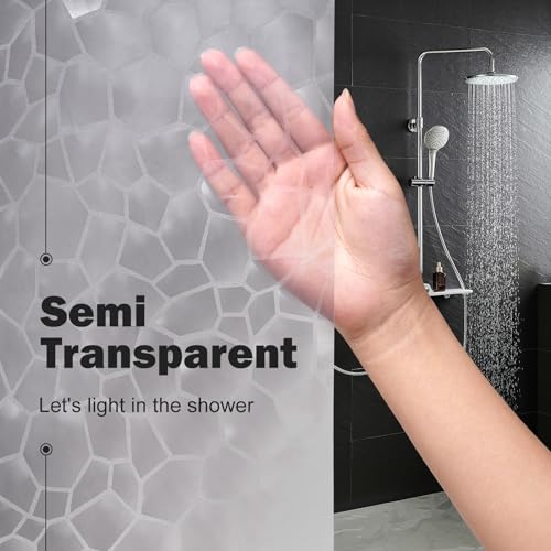 UFRIDAY Clear Shower Curtain Liner 72 x 72 inch,EVA 3D Cube Weighted Plastic Bathroom Shower Curtain Liner with 3 Big Magnets, Thick, Heavy Duty, Transparent. - color: Cube Clear, size: 72"W x 72"L (Pack of 1)
