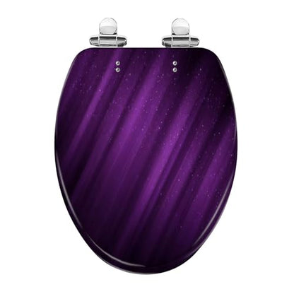 Elongated Toilet Seat Purple abstract Resin Toilet Seat Slow Quiet Close with Quick-Release Hinges Toilet Seat with Cover Easy to Clean Install - color: Color7, size: V-Elongated