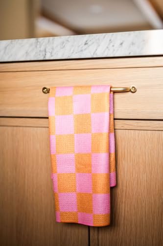 Kitchen Towels, Dish Towels for Kitchen, 2 Pc Kitchen Towel Set | Microfiber Waffle Towels, 16 x 26 inches, with Hanging Loops, Reusable Tea Towels, Cute Kitchen Towels - 2 Pack - color: Pink