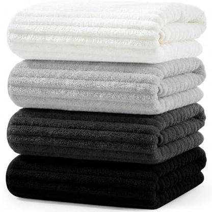 4 Pcs Extra Large Bath Towel 40x80'',White, Gray, Black - color: White, Gray, Black