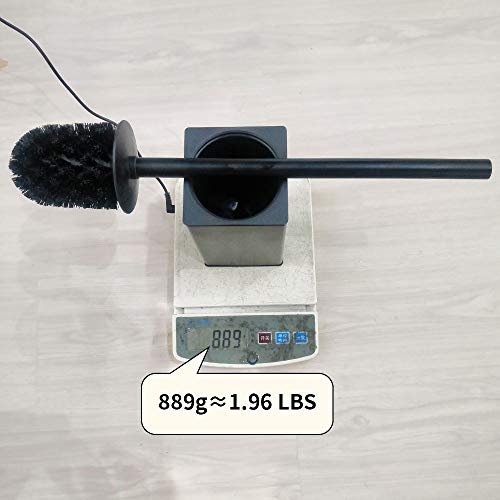 Freestanding Toilet Brush Holder for bathrooms 304 Stainless Steel Toilet Brush Stand Square Storage and Organization Rust Resistant 17-inch high Matte Black Finished - color: 17-inch High Square Matte Black