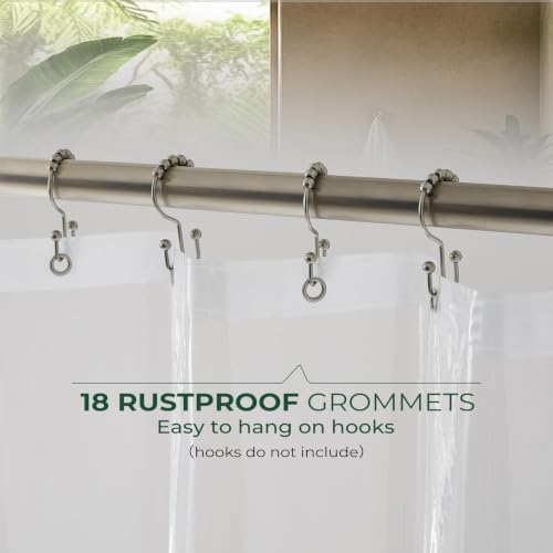 Clear Shower Curtain Liner with Side Suction Cups, Exrta Wide Premium PEVA Plastic Shower Liner with 3 Magnets, Waterproof Bathroom Curtain, 108 x 72, Clear - color: 1. Clear, size: 108"W x 72"L (Pack of 1)