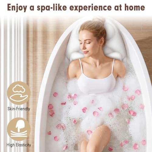 Deluxe Full Body Bath Pillow, 5D Bathtub Cushion - Stacking Cushions | Thickened Soft Relaxation Bathtub Pillow, Provides Support for The Neck, Back, and Shoulders— (Includes Bath Bombs)