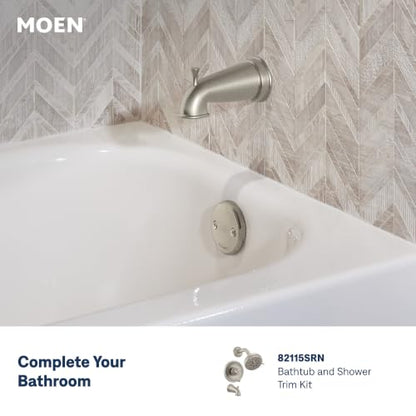 Moen Idora Spot Resist Brushed Nickel Two-Handle Centerset Bathroom Sink Faucet with Drain Assembly, 84115SRN - color: Brushed Nickel, size: 4 Inch Centerset