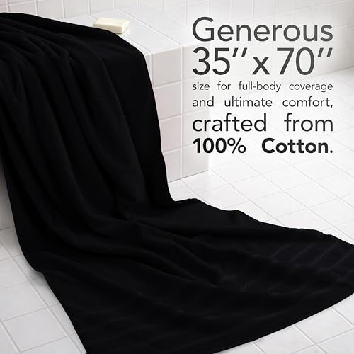 American Soft Linen 100% Cotton Luxury Turkish Towels, 35x70 XL Bath Sheet | Soft Absorbent Quick Dry OEKO Tex Standard 100 Certificated Durable Machine Washable Premium Hotel Quality - color: Black, size: 1 Piece set