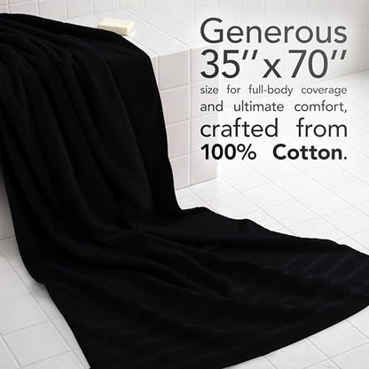 American Soft Linen 100% Cotton Luxury Turkish Towels, 35x70 XL Bath Sheet | Soft Absorbent Quick Dry OEKO Tex Standard 100 Certificated Durable Machine Washable Premium Hotel Quality - color: Black, size: 1 Piece set