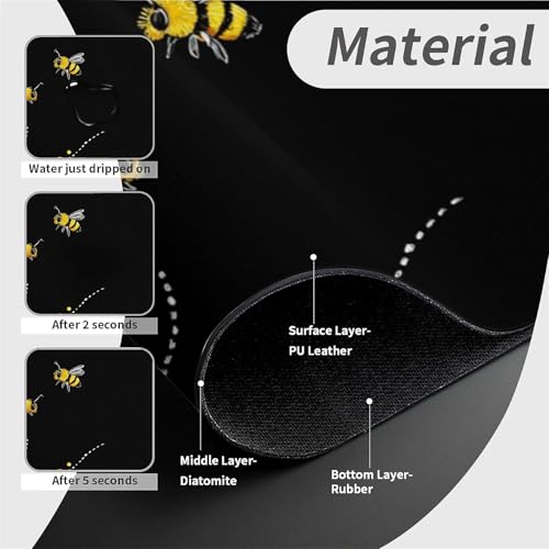 Kitchen Sink Splash Guard，sunflowers-and bees- Faucet Mat Sink Gadgets-Super Absorbent Fast Drying Mat Drip Catcher for Kitchen, Bathroom,Sink Mat, Dish Drying Mat, Bathroom(15" X 5.5" ) - color: sunflowers-and bees-