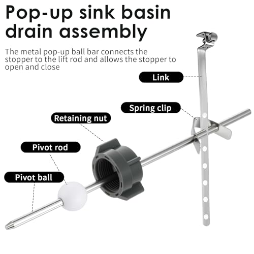 2 Pcs Bathroom Sink Stopper Replacement, Lavatory Pop Up Center Piece Assembly for PS2673, PS469, PSB 327