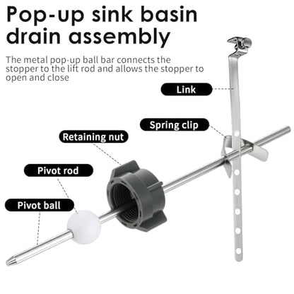 2 Pcs Bathroom Sink Stopper Replacement, Lavatory Pop Up Center Piece Assembly for PS2673, PS469, PSB 327