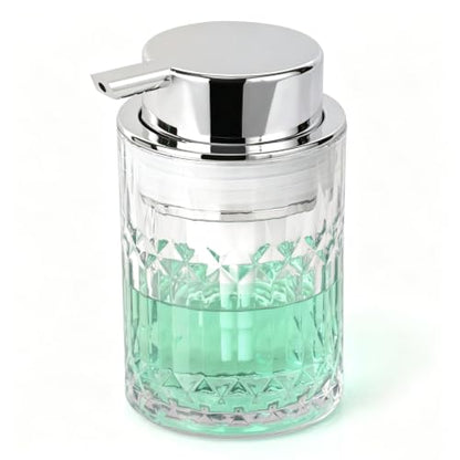 Bathroom Glass Soap Dispenser with Durable Rust-Proof Plastic Liquid Pump (Can't Foam) Hand Lotion Dispenser Antislip Shampoo Kitchen 10oz