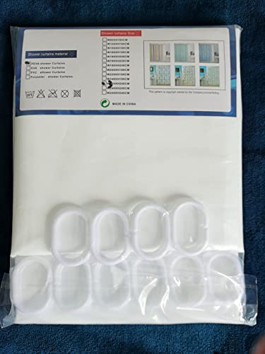 Extra Wide Large Shower Curtains with 20 Hooks,Shower Curtain Liner 118W x78H Soft Hotel Quality Suitable for Hotel/Family Bathroom White - size: 118.1"W x 78.7"L (Pack of 1)
