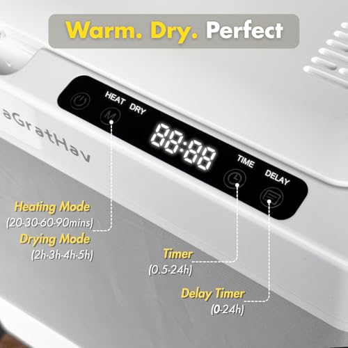 Towel Warmer for Bathroom, Foldable Towel Warmer Bucket, Blanket Warmer, Extra-Large 35L Fast Heating, Heating Drying Modes and Timer, ETL Certification, 6 Free Fragrance Discs, White