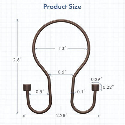 Bathway Shower Curtain Hooks Dark Gold Shower Curtain Rings with Cylindrical Design, 12Pcs Metal Shower Curtain Hooks Rust Proof, Smooth Glide Double Shower Hooks Rings for Shower Curtain - color: Bronze, style: Minimalist Shower Hooks with Cylinders