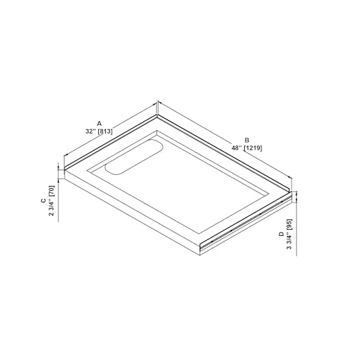 OVE Decors 48x32" Shower Base, White - size: 48 x 32, style: Side Drain