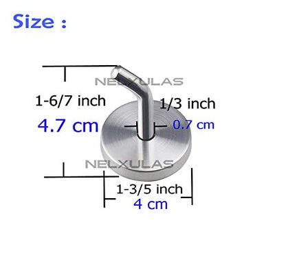 Brushed Stainless Steel Single Heavy Duty Short Nose Screws Wall Mount Hook,Fit for Kitchen,Bedroom,Living Room, Bathroom,Closets and Garage Storage,No Magnetic Mount Function(2", 4 PCS) - size: 2" , 4 PCS