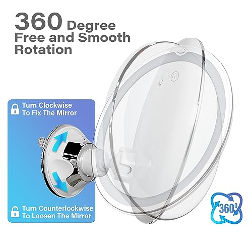 Snowflakes 10x Magnifying Lighted Makeup Mirror with Lights, Suction Cups, and 360° Swivel – Touch Control, 3 Light Modes – Ideal for Home, Bathroom Vanity, and Travel