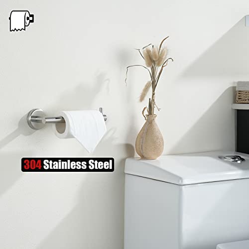 JQK Toilet Paper Holder, 5 Inch 304 Stainless Steel Thick 0.8mm Tissue Paper Dispenser for Bathroom, Hold Mega Rolls, Brushed Nickel Wall Mount, TPH100-BN - color: Brushed, size: Bar