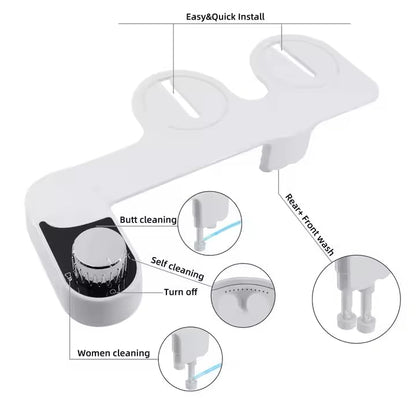 Bidet Attachment for Toilet, Self Cleaning Bidet Attachment with Adjustable Cold Water Pressure, Front and Rear Wash for Women and Men, Premium Bathroom Accessory by anees